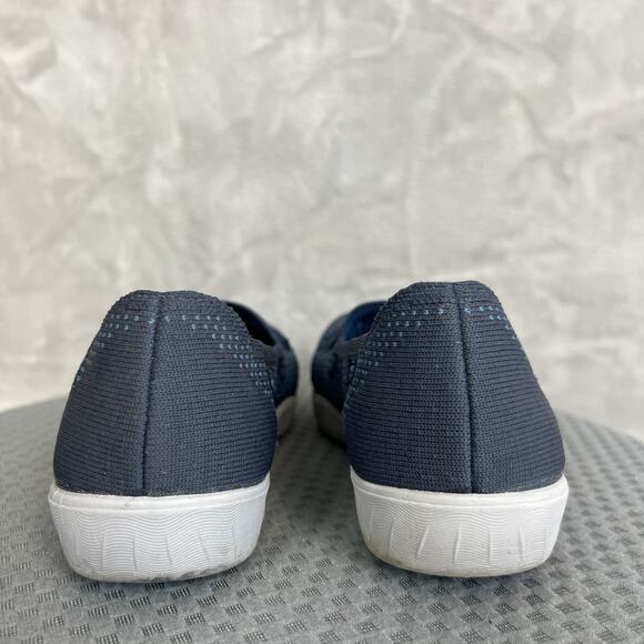 Skechers Newbury St Slip On Shoes Womens 8 Blue Knit Air Cooled Comfort Casual - Picture 7 of 12